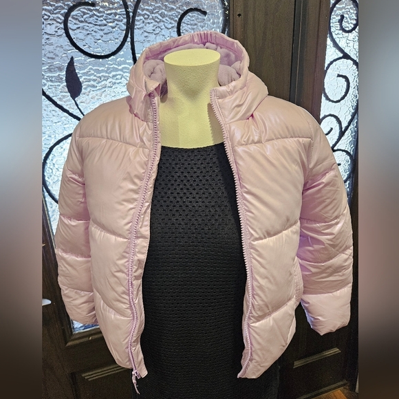 Swiss Tech Girls purple lavender Winter Zip Puffer Jacket with Hood Size M 7/8 - Picture 2 of 8